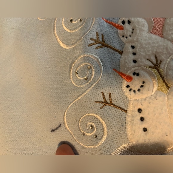 Vintage Top Stitch by Morning Sun Sweatshirt M Snowmen Snow Grandma FLAWS - Picture 3 of 15